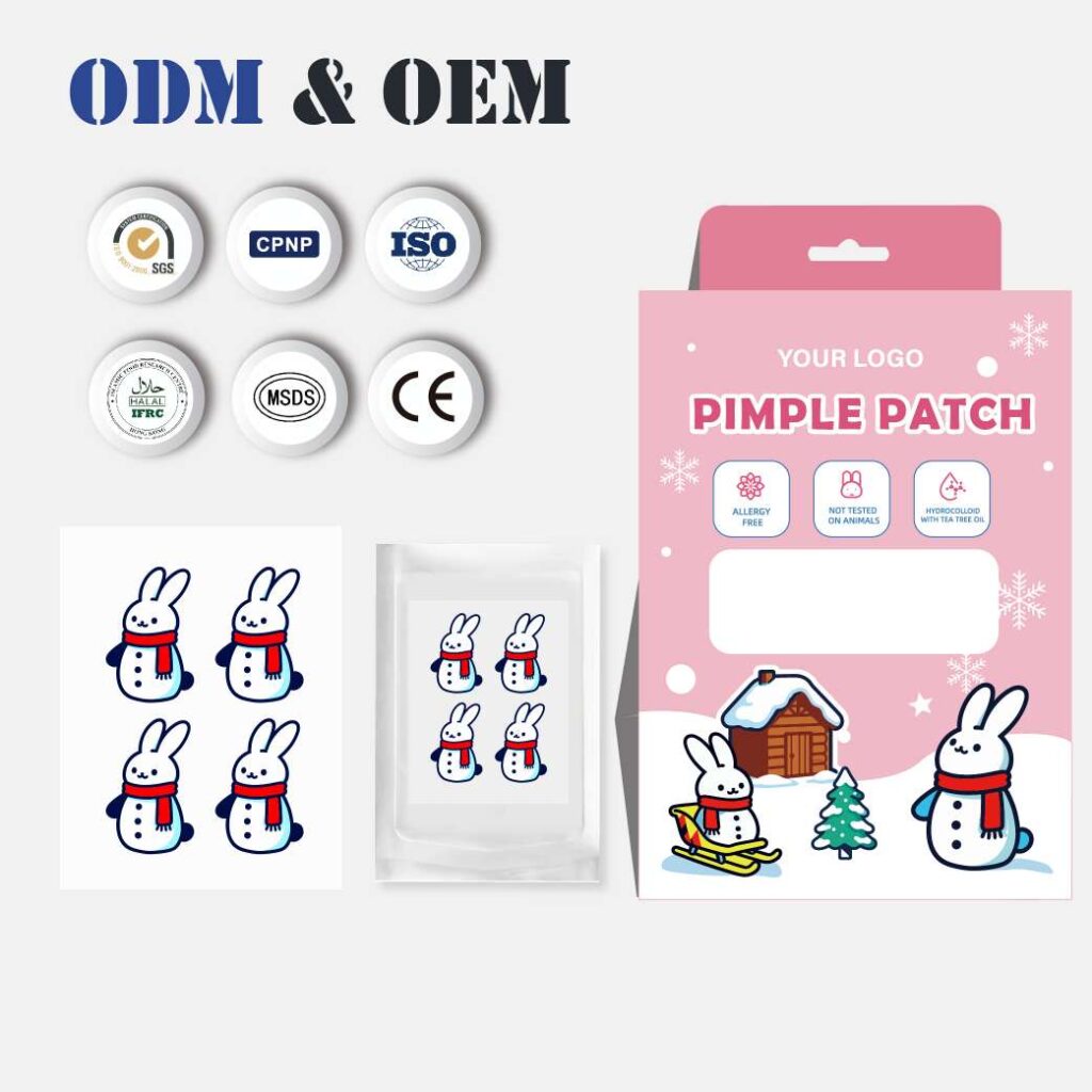 Designed Bunny Snowman Hydrocolloid Acne Pimple Patch Stickers