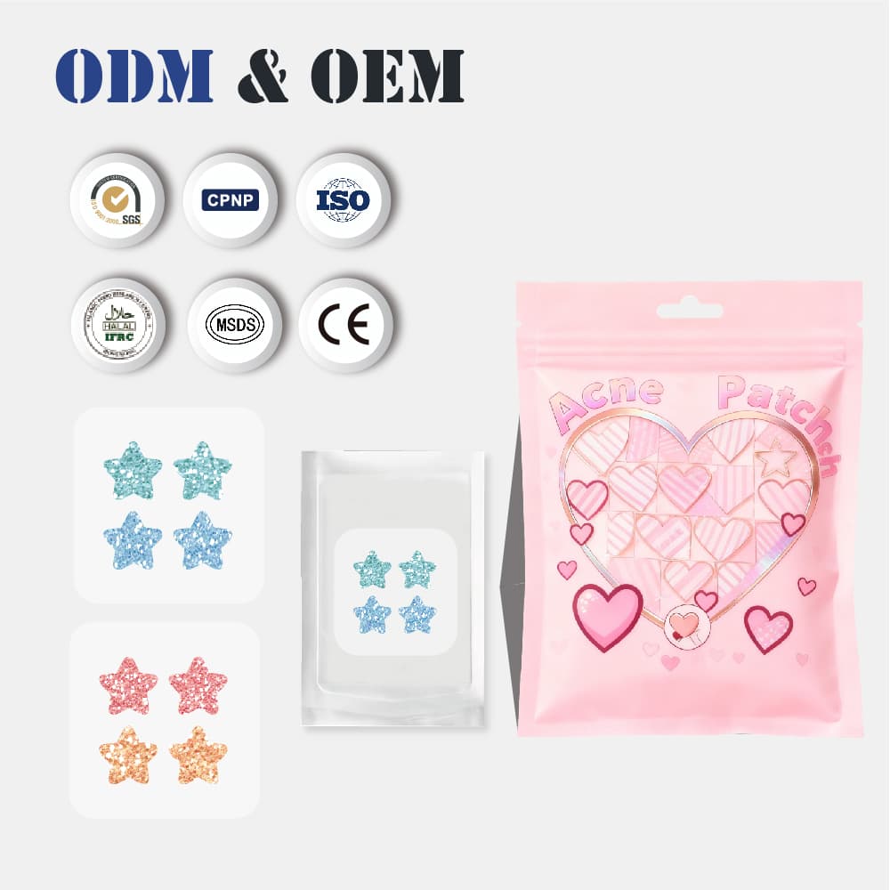 Customized Sparkle Hydrocolloid Acne Patch Fashion Skincare Stickers
