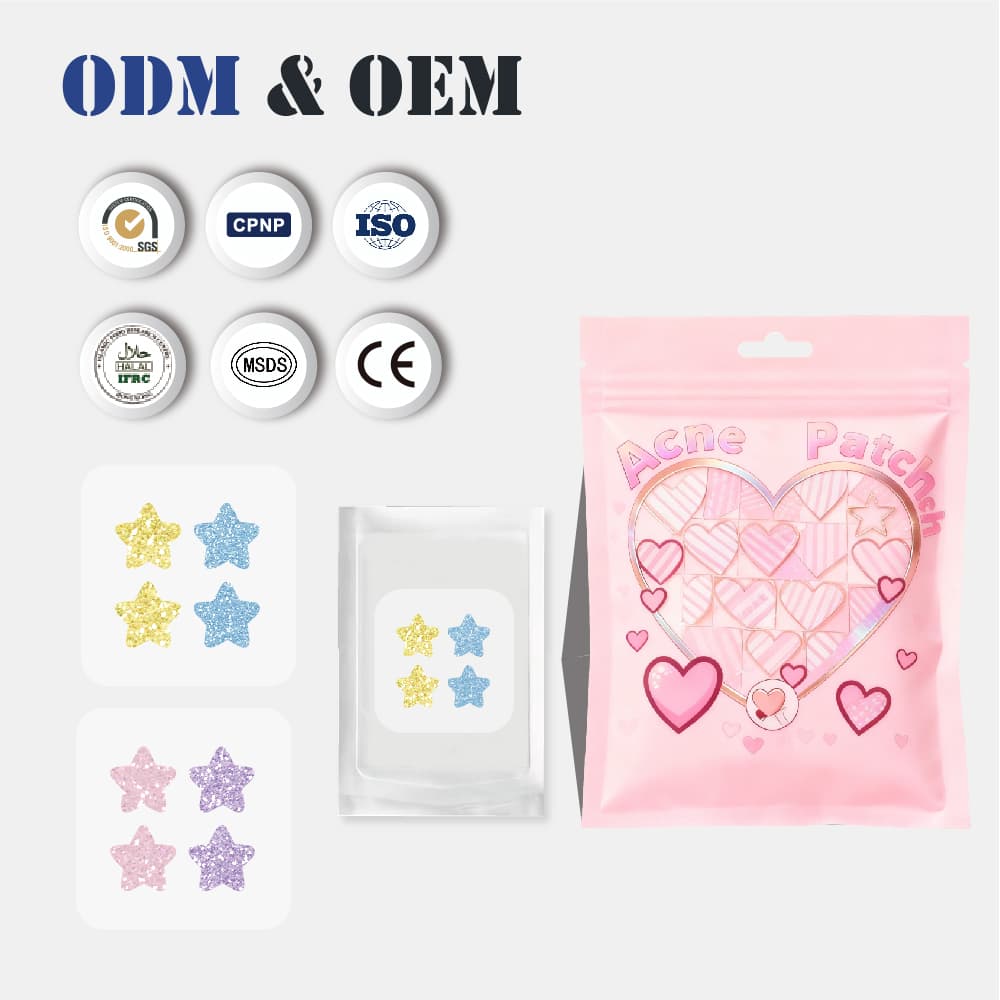 Customized Sparkle Hydrocolloid Acne Patch Fashion Skincare Stickers
